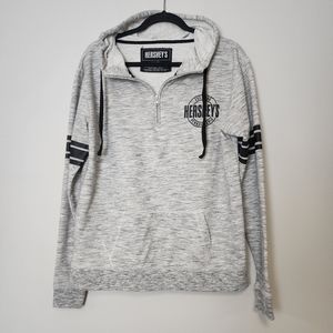 Hershey's quarter zip grey‎ hoodie sweatshirt XXL